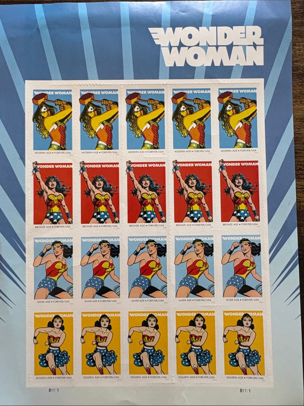 Wonder Woman Collectible Forever Stamps - Sheet